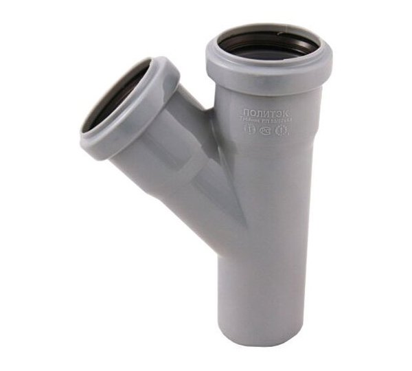 Тройник канализационный внутренний 50x50 мм/45° Политэк